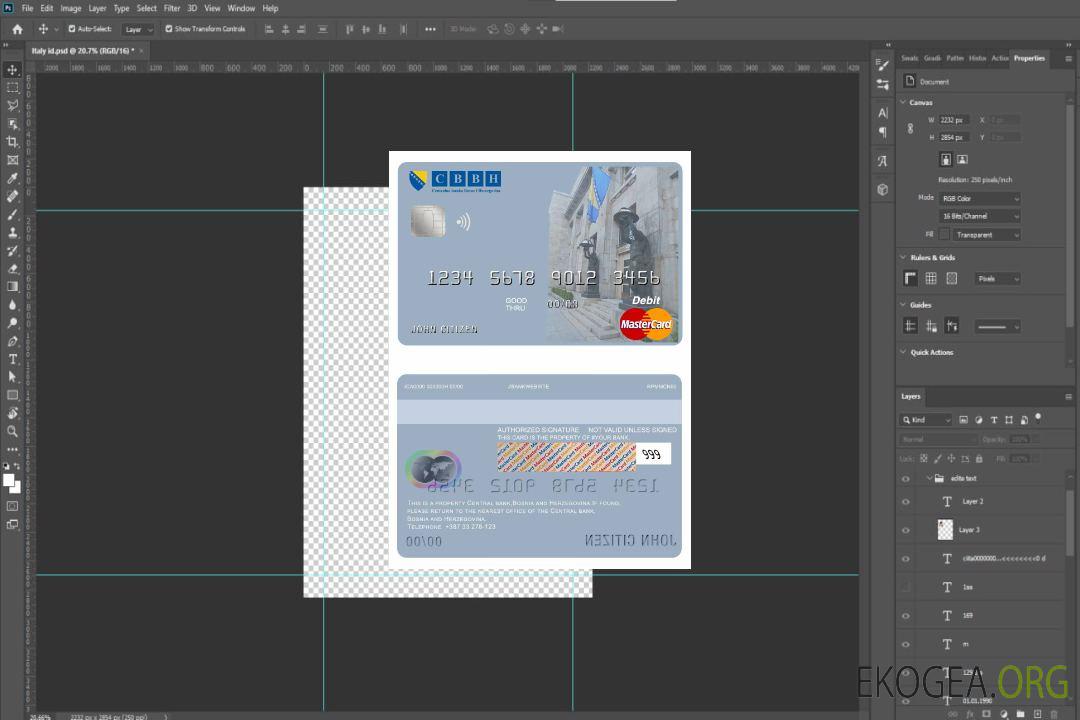 Mastercard de la Banque centrale de Bosnie-Herzégovine template